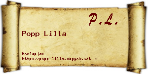 Popp Lilla névjegykártya